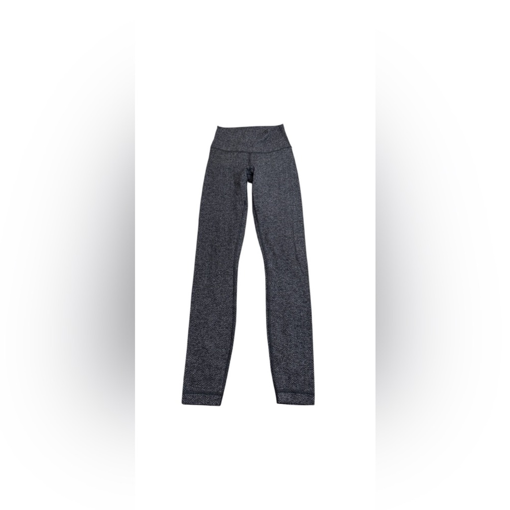 🖤 Lululemon Wunder Under Herringbone High-Rise Leggings Black Gray Sz 0 🖤